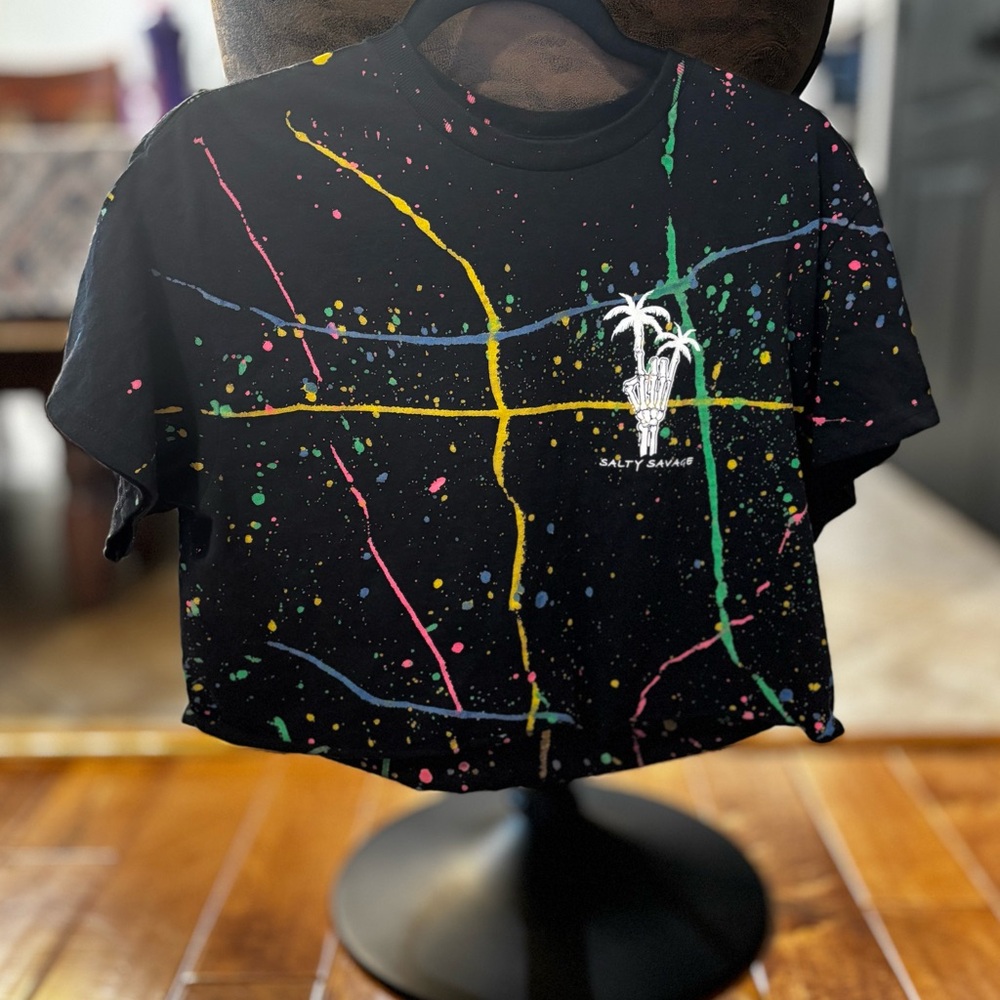Womens Black Splatter T-Shirt